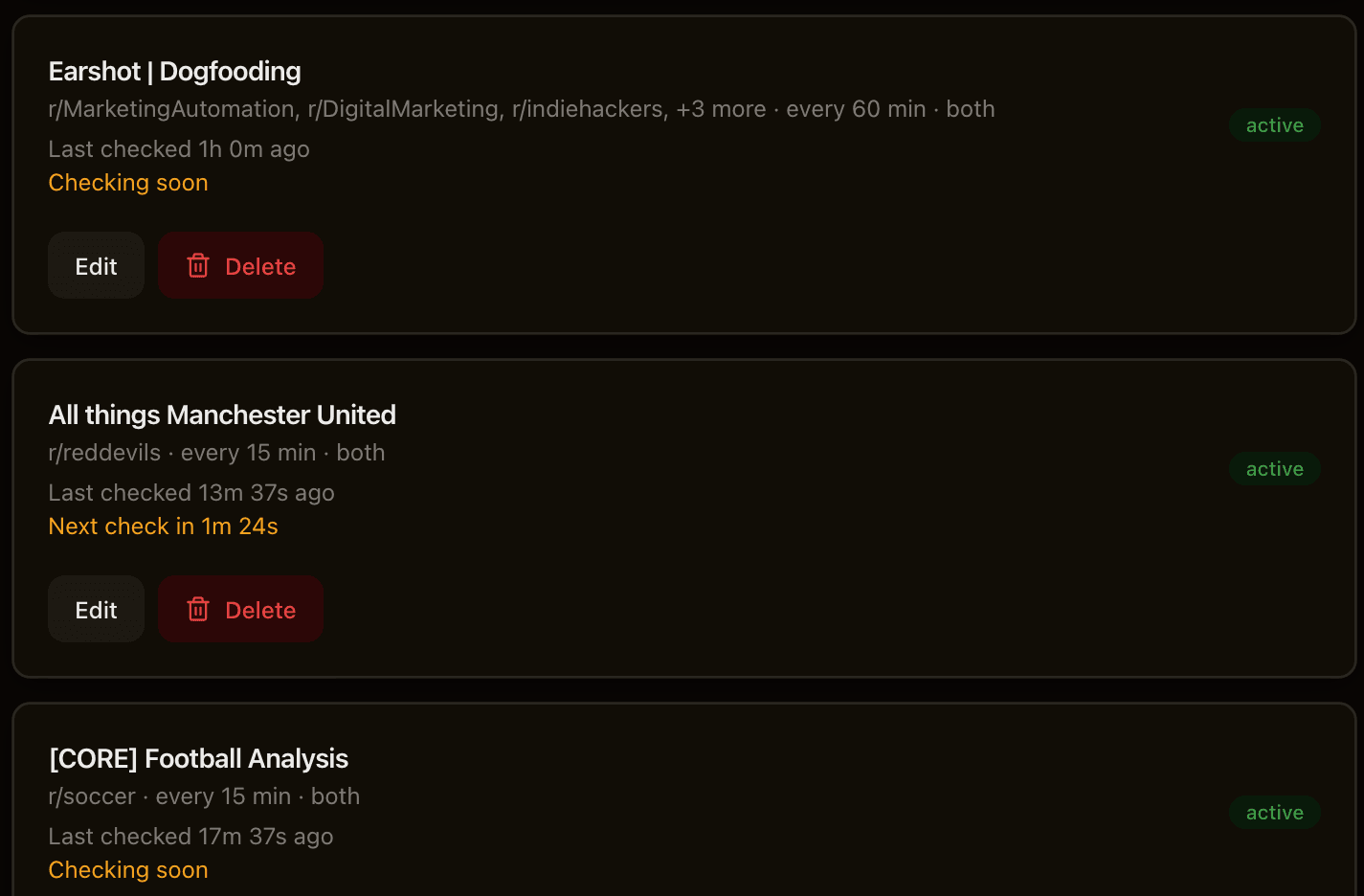 Earshot screenshot: Monitor conversations